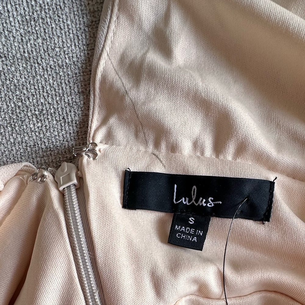 NWT LuLus Heavenly Hues Cream Maxi Dress - Picture 14 of 16